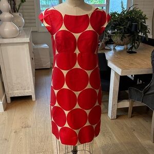 Kate Spade Red and Cream Circle Mini Dress